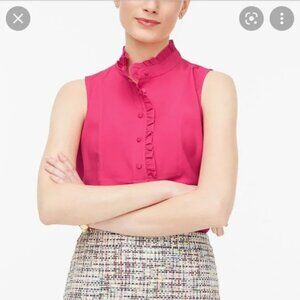 J. Crew Factory Sleeveless Ruffle Neck Blouse